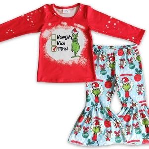 Grinch bell bottom set